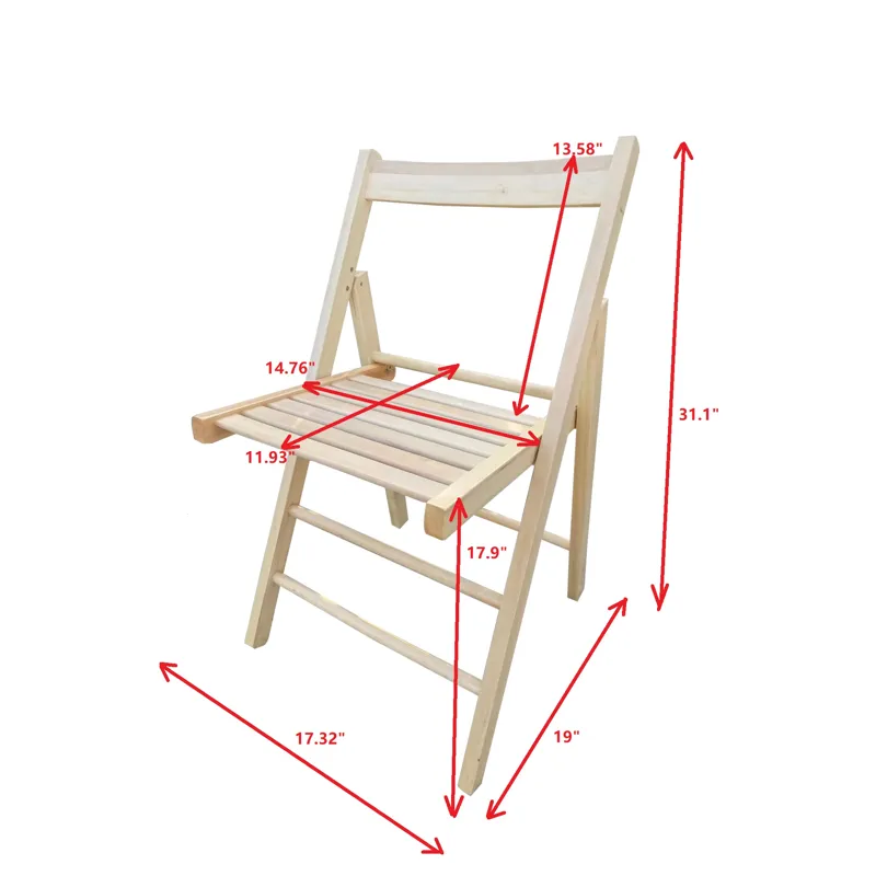 Folding Chair, Foldable Style (Set of 2) - Natural
