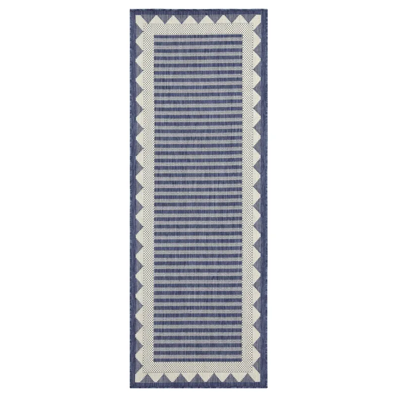 Sunshine - 2\'7\" X 7\'3\" Polypropylene, Indoor / Outdoor Area Rug - Blue