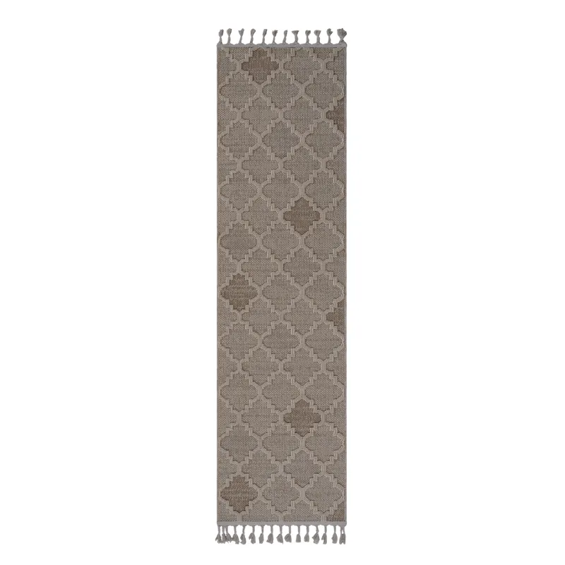 Guros - 2\' x 8\' Trellis Indoor / Outdoor Area Rug - Cream