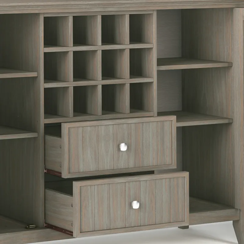 Bedford - Sideboard Buffet and Wine Rack - Distressed Grey