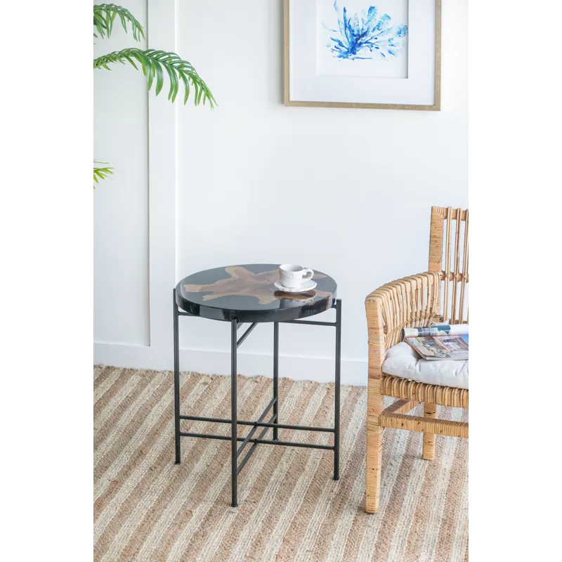 Side Table - Black / Brown