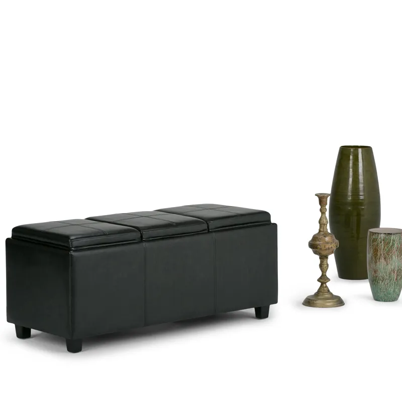 Avalon - Storage Ottoman - Midnight Black