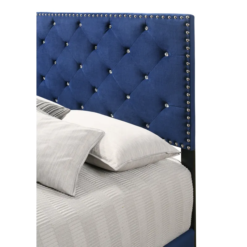 Suffolk - G1405-QB-UP Queen Bed - Navy Blue