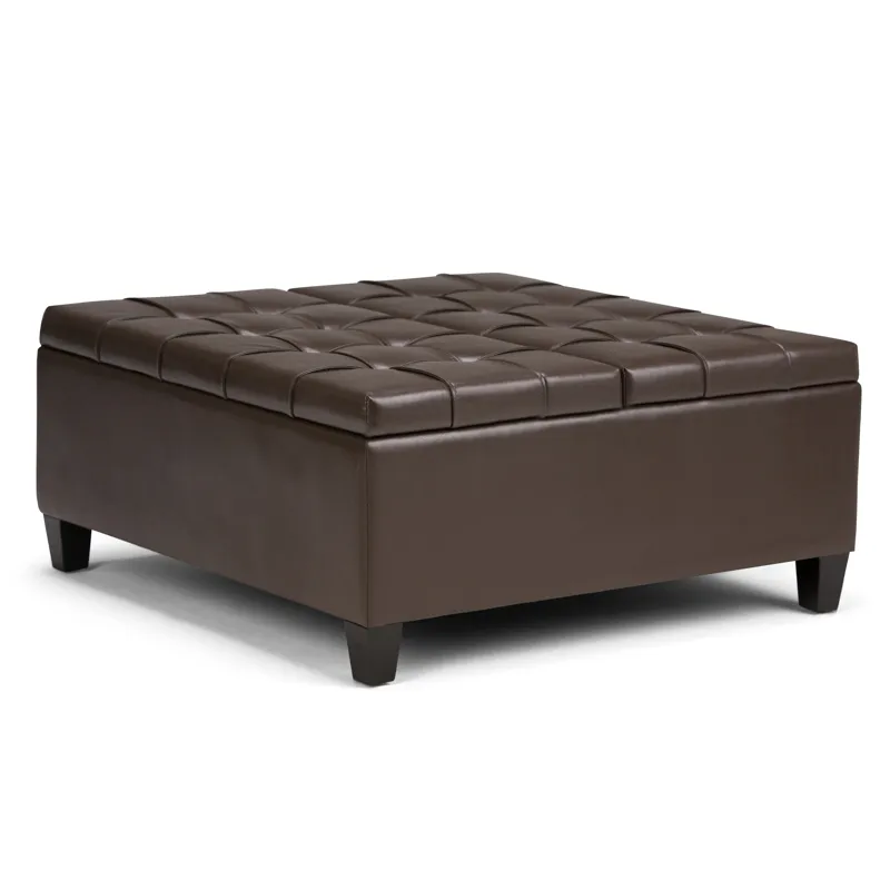 Harrison - Coffee Table Storage Ottoman - Chocolate Brown