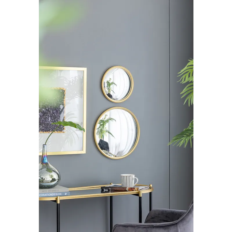 Round Mirror, Circle Mirror With Iron Frame For Living Room Bedroom Vanity Entryway Hallway - Gold
