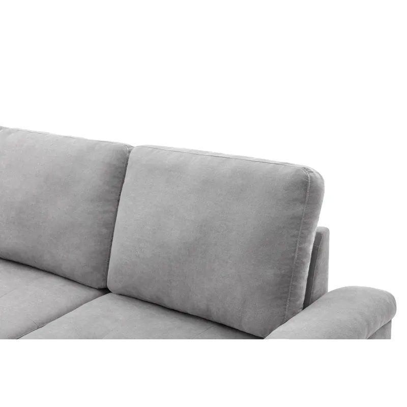 Sleeper Sectional Sofa, L-Shape Corner Couch Sofa - Bed With Storage Ottoman & Hidden Arm Storage & 