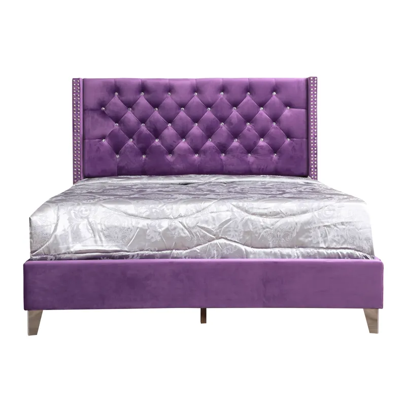 Julie - G1921-QB-UP Queen Upholstered Bed - Purple