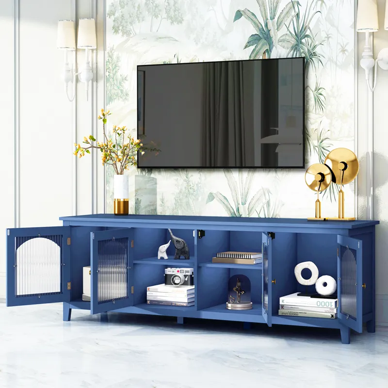 StylishTVcabinet Entertainment CenterTV Stand, TVconsoletable, Media Console, Solidwood Frame, Chang