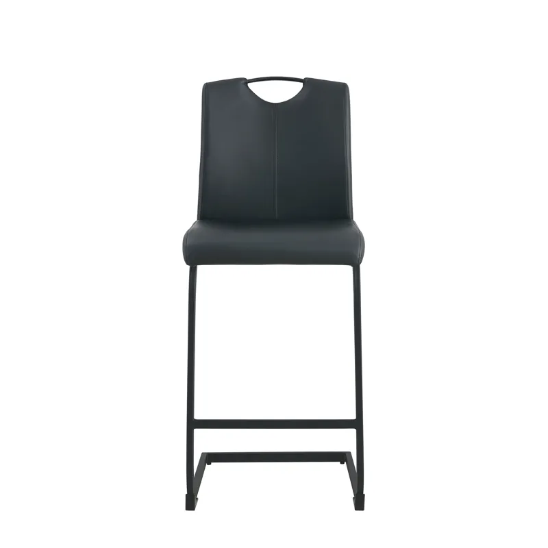 PU Chair Barstool Dining Counter Height Chair (Set of 2) - Black