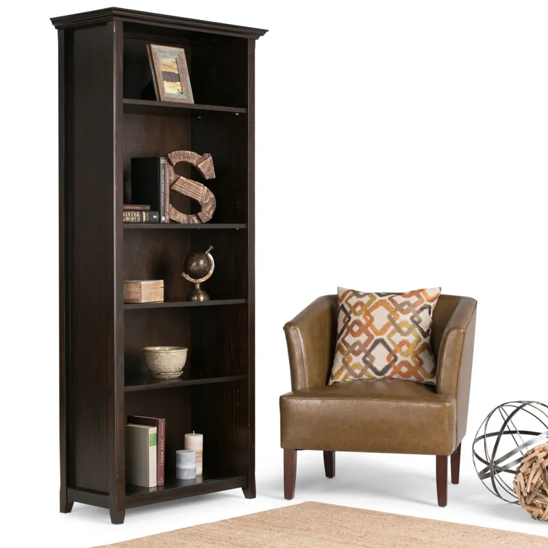 Amherst - 5 Shelf Bookcase - Hickory Brown