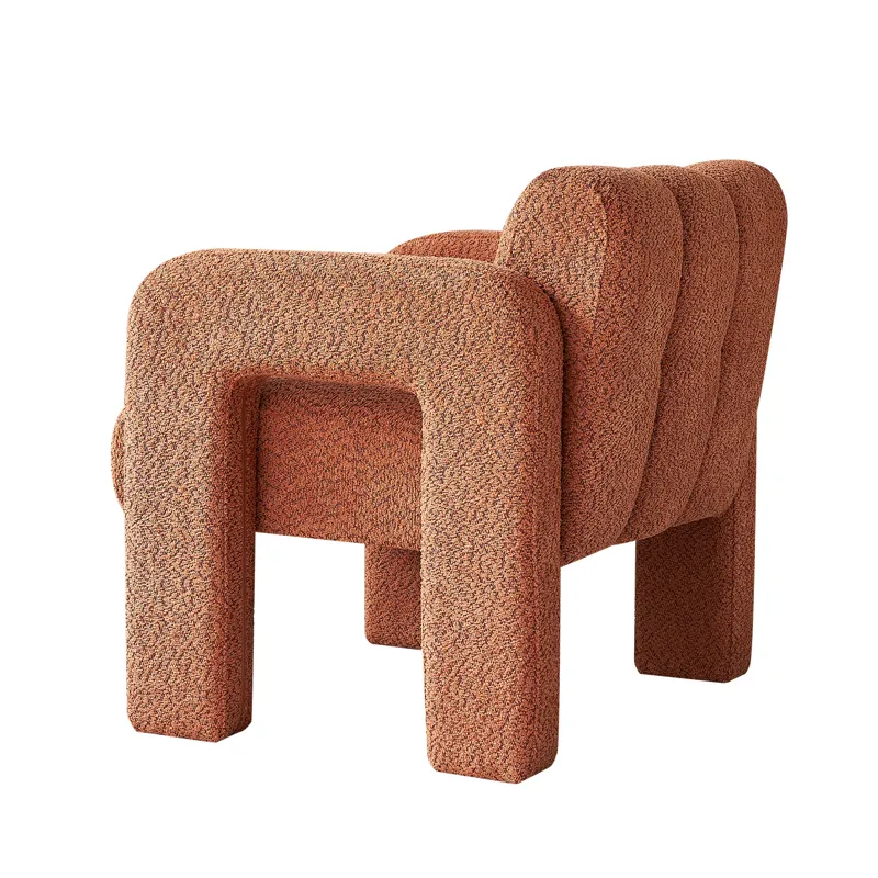 31.10\" Wide Boucle Upholstered Accent Chair - Orange