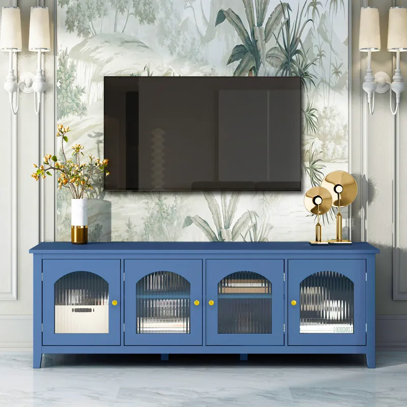 StylishTVcabinet Entertainment CenterTV Stand, TVconsoletable, Media Console, Solidwood Frame, Chang