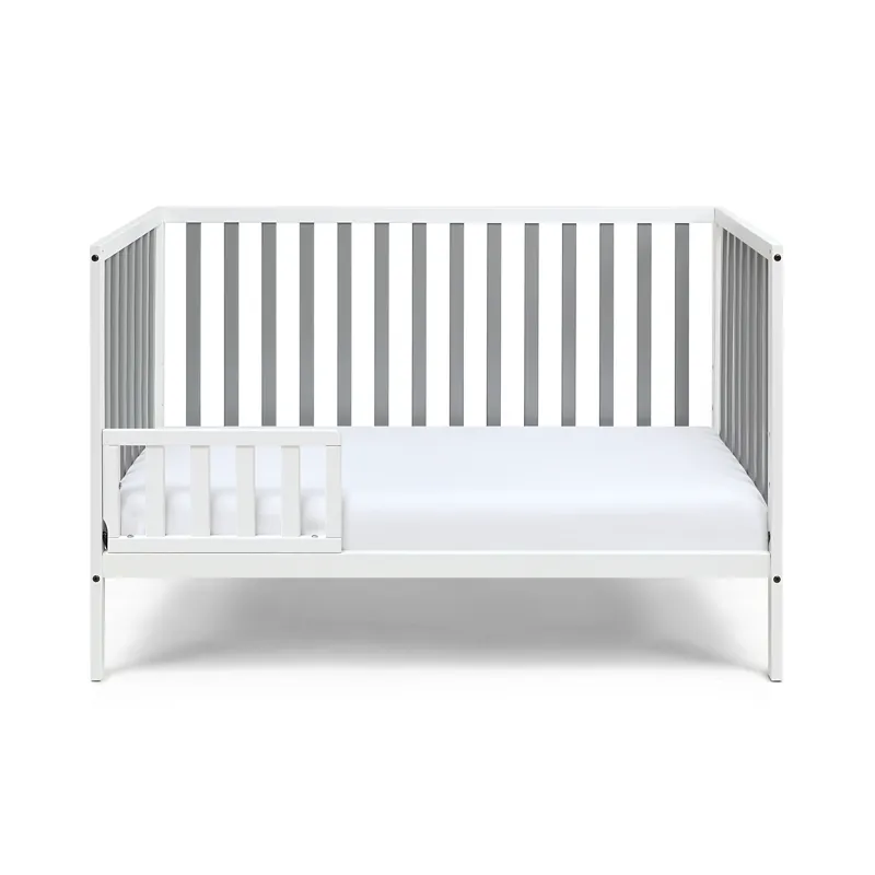 Deux - Remi 3-in-1 Convertible Island Crib - White/Gray