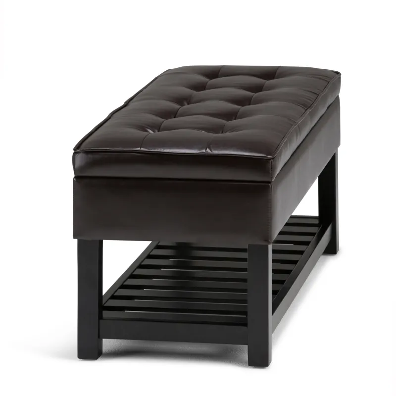 Cosmopolitan - Storage Ottoman Bench with Open Bottom - Tanners Brown