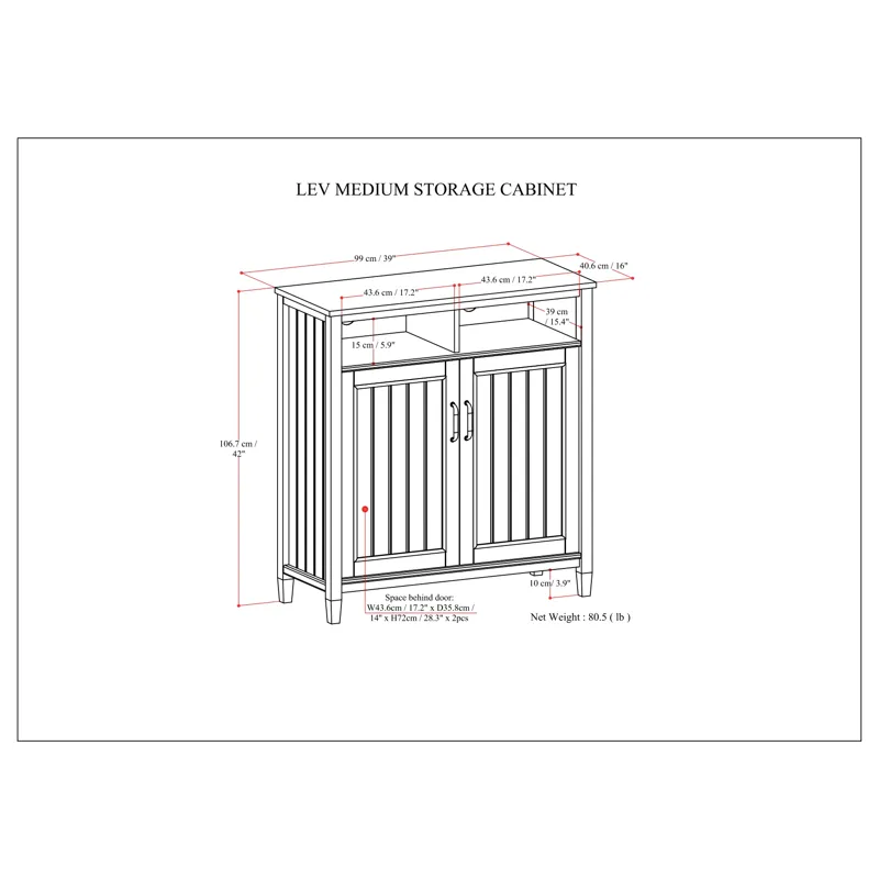Lev - Medium Storage Cabinet - Smoky Brown