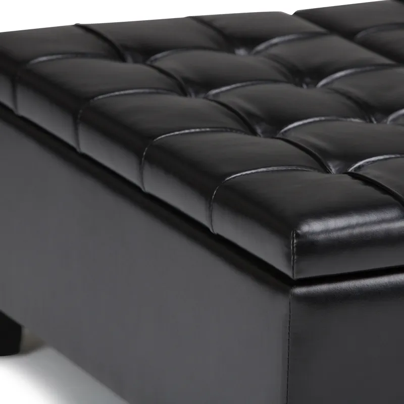 Harrison - Coffee Table Storage Ottoman - Midnight Black