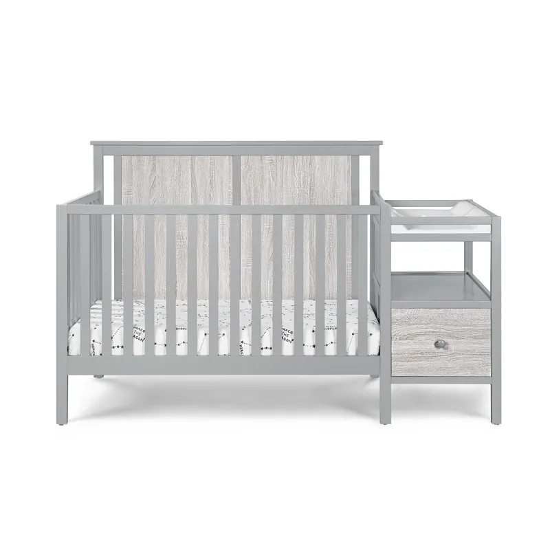 Connelly - 4-in-1 Crib and Changer Combo - Gray/Rockport Gray