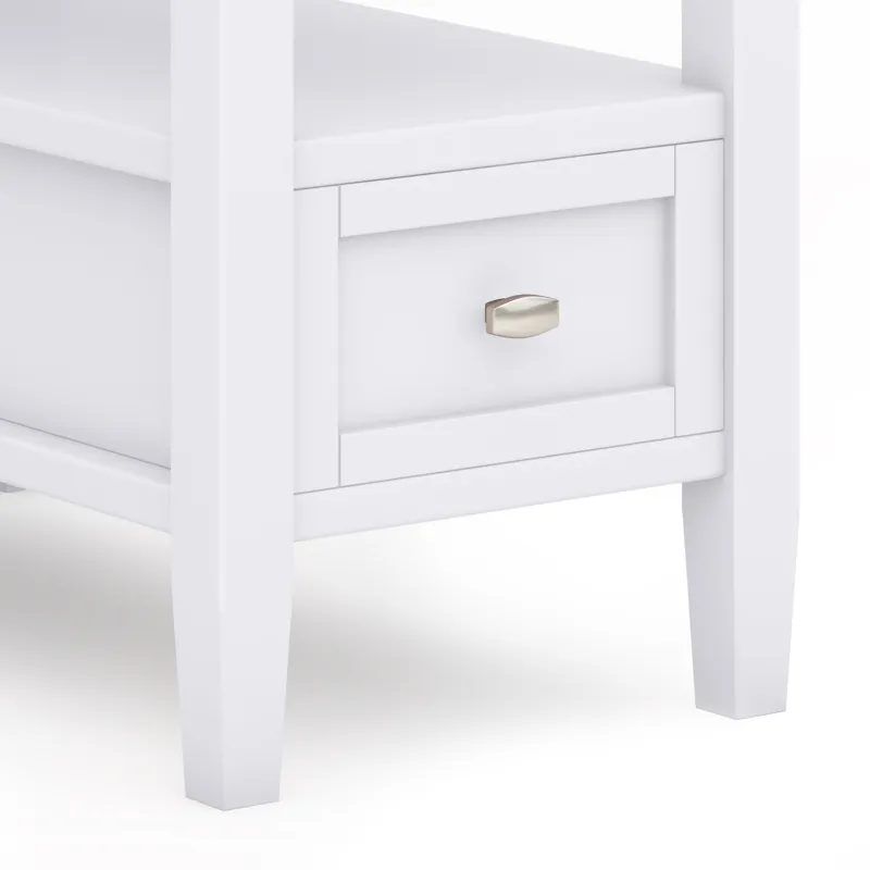 Warm Shaker - Narrow Side Table - White