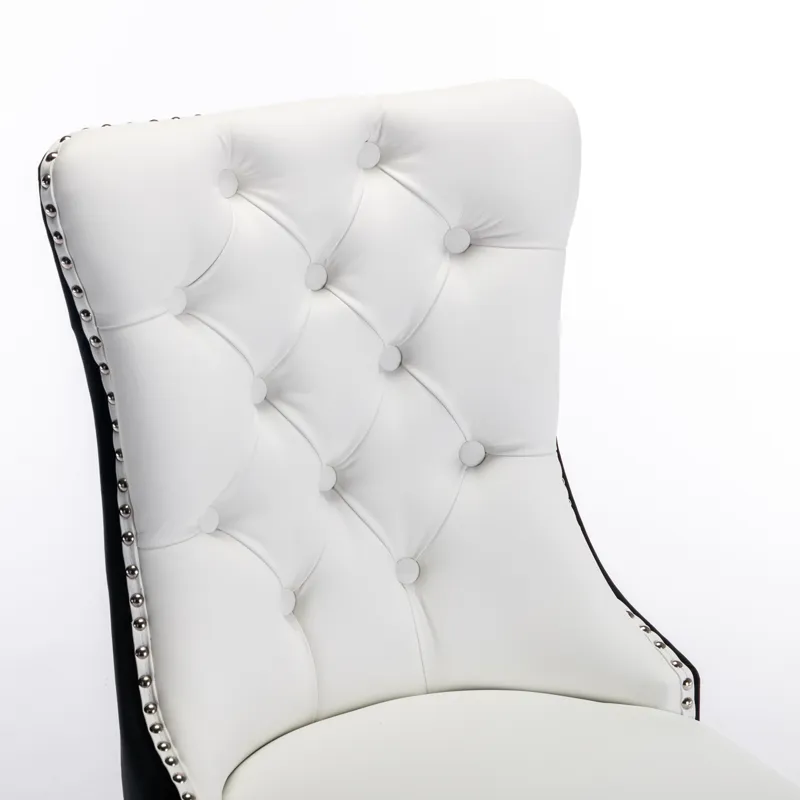 Nikki - Modern, High-End Tufted Solid Wood Contemporary PU And Velvet Upholstered Dining Chair With 
