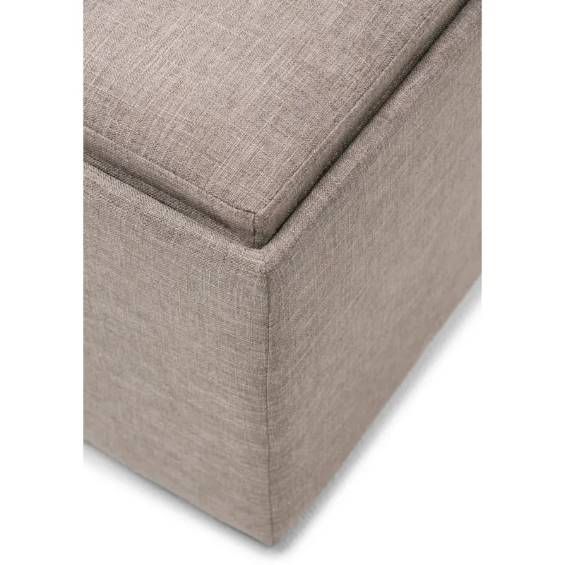 Avalon - Square Coffee Table Storage Ottoman - Fawn Brown