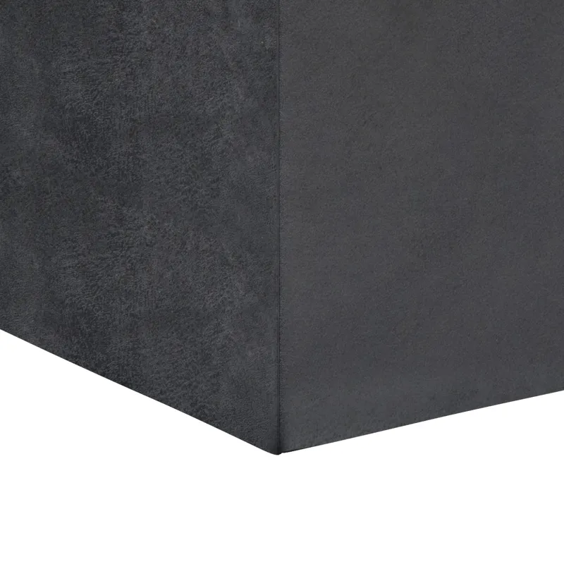 Rockwood - Cube Storage Ottoman with Tray - Distressed Black