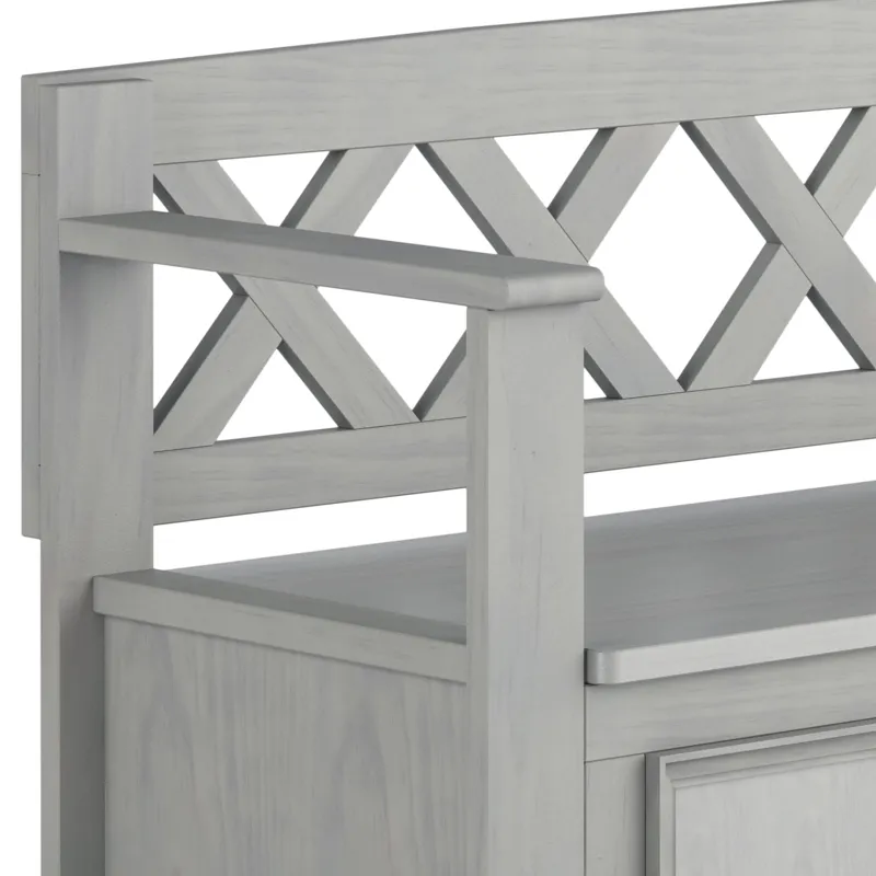Amherst - Entryway Storage Bench - Fog Grey