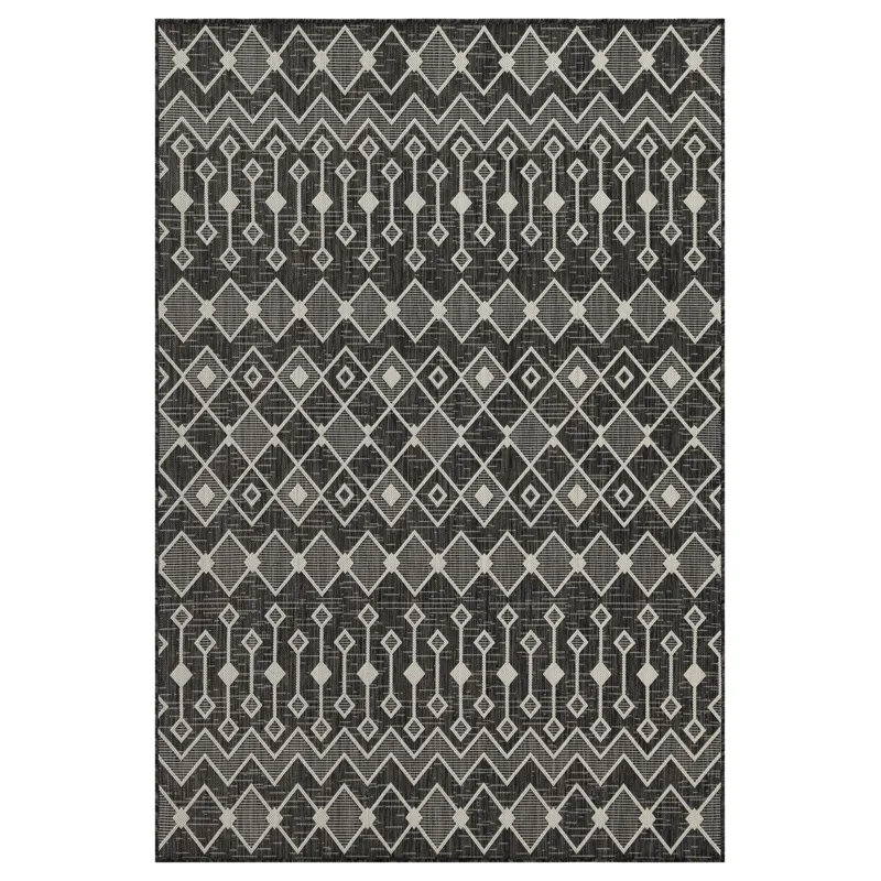 Sunshine - 2\'7\" X 7\'3\" Indoor / Outdoor, Polypropylene Area Rug - Anthracite