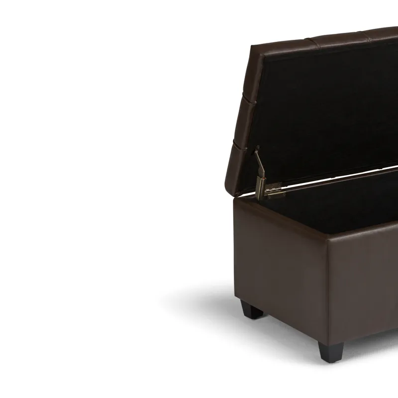 Sienna - Storage Ottoman Bench - Chocolate Brown