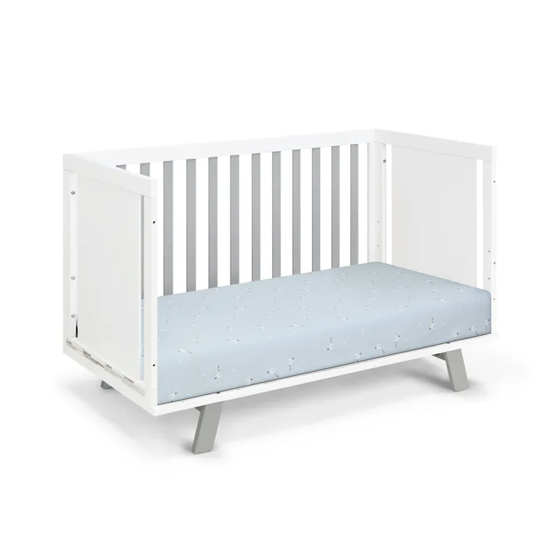 Livia - 3-in-1 Convertible Island Crib - White/Gray