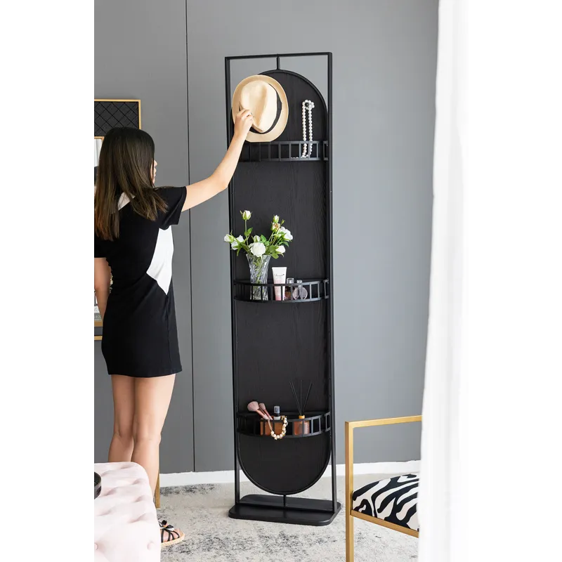 Full Length Standing Mirror, 360° Swivel Floor Mirror For Bedroom Living Room Vanity Entryway - Blac