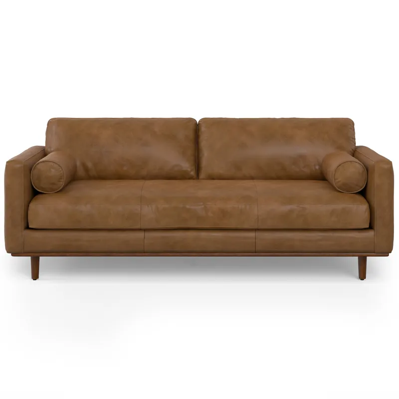 Morrison - 89\" Sofa and Ottoman Set - Caramel Brown