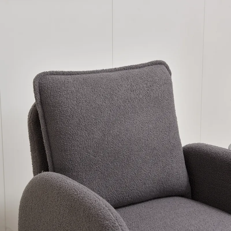 Modern Sherpa Upholstered Accent Chair, Comfortable Living Room Armchair, Lounge Chair For Bedroom, 