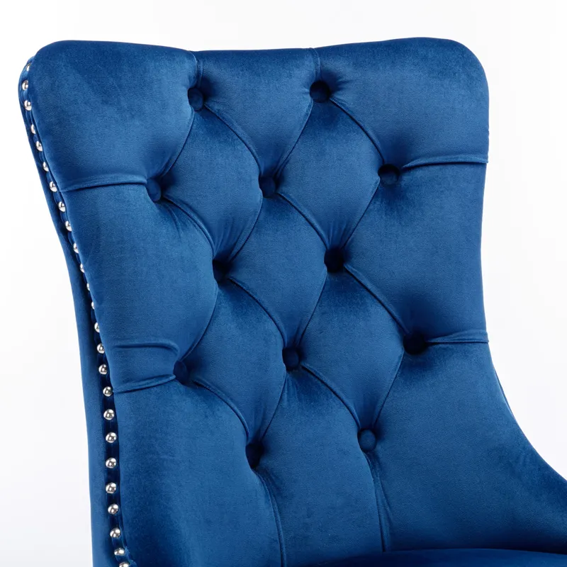 Nikki - Modern, High-End Tufted Solid Wood Contemporary Velvet Upholstered Dining Chair With Chrome 