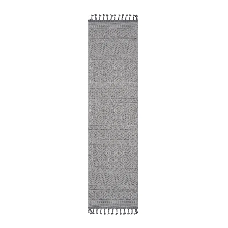 Guros - 2\' x 8\' Geometric Indoor / Outdoor Area Rug - White