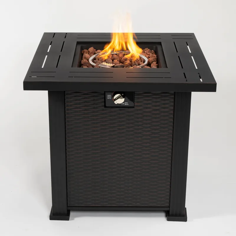28\" Square Fire Pit Table - Brown
