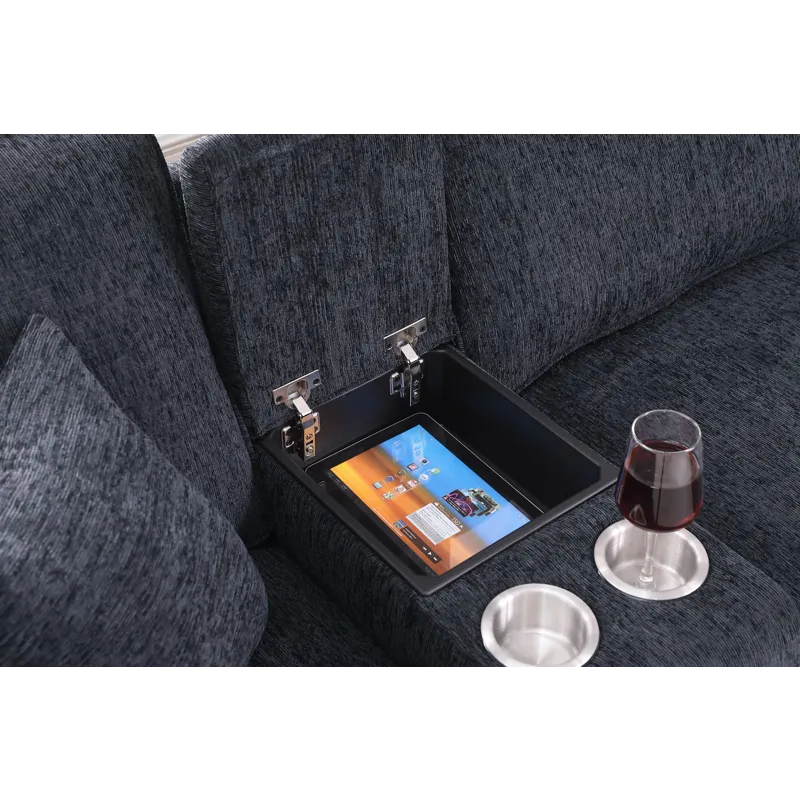 Gina - Sectional Sofa With Ottoman - Black