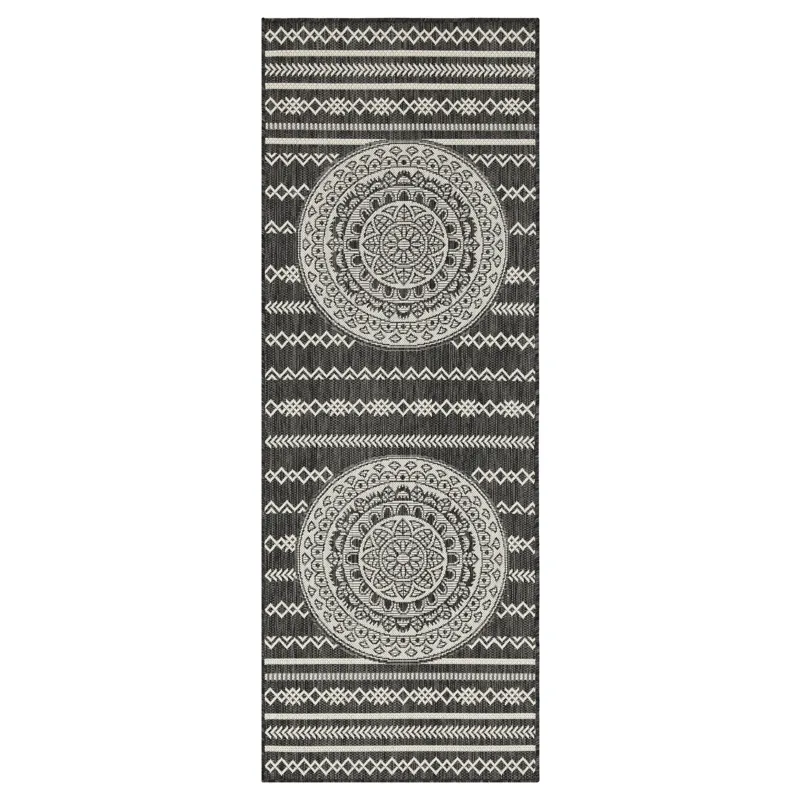 Sunshine - 2\'7\" X 7\'3\" Indoor / Outdoor, Area Rug - Anthracite - Polypropylene