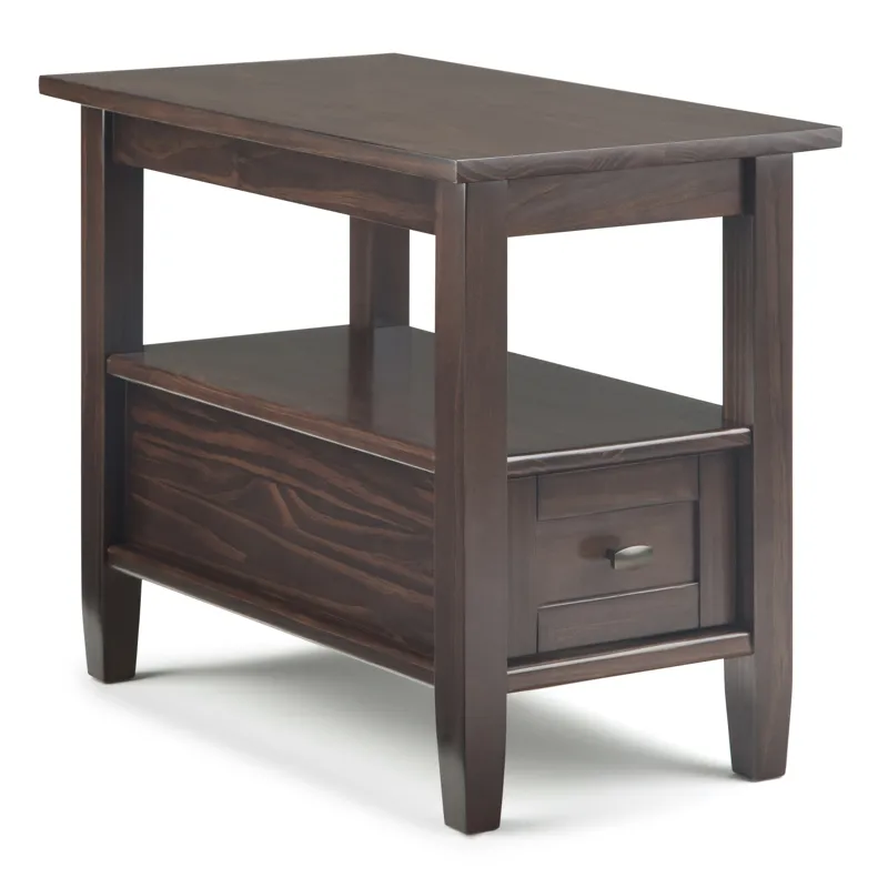 Warm Shaker - Narrow Side Table - Tobacco Brown