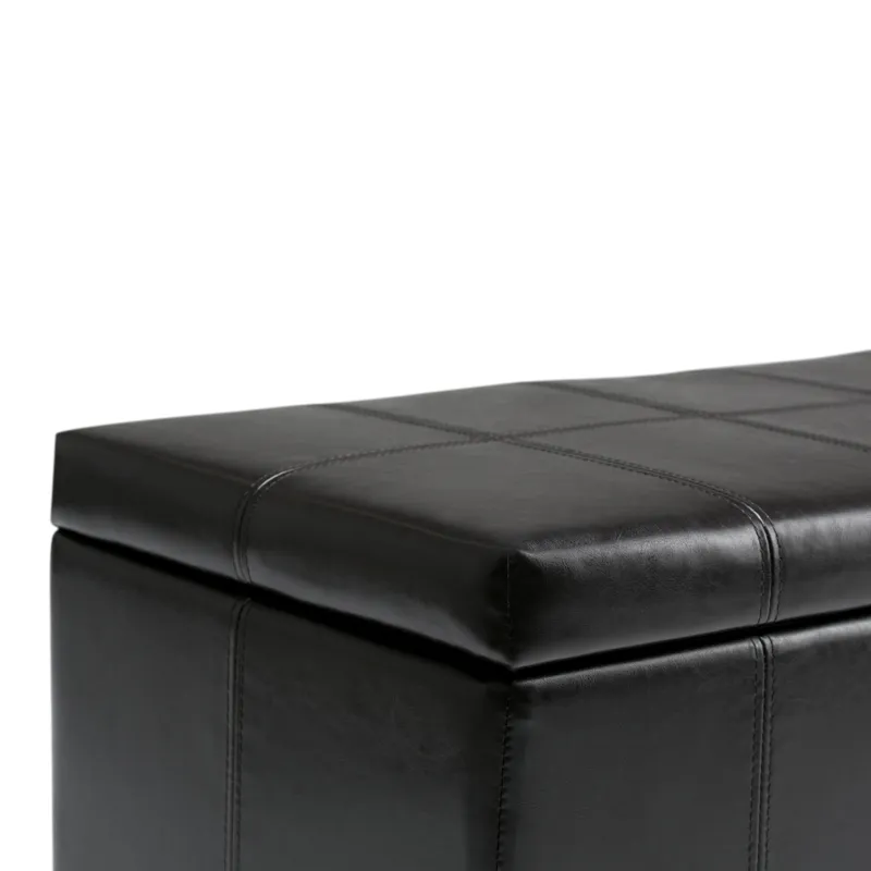 Dover - Storage Ottoman Bench - Midnight Black