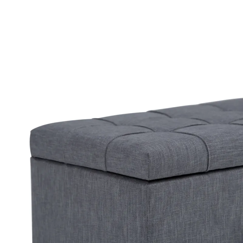 Sienna - Storage Ottoman Bench - Slate Grey