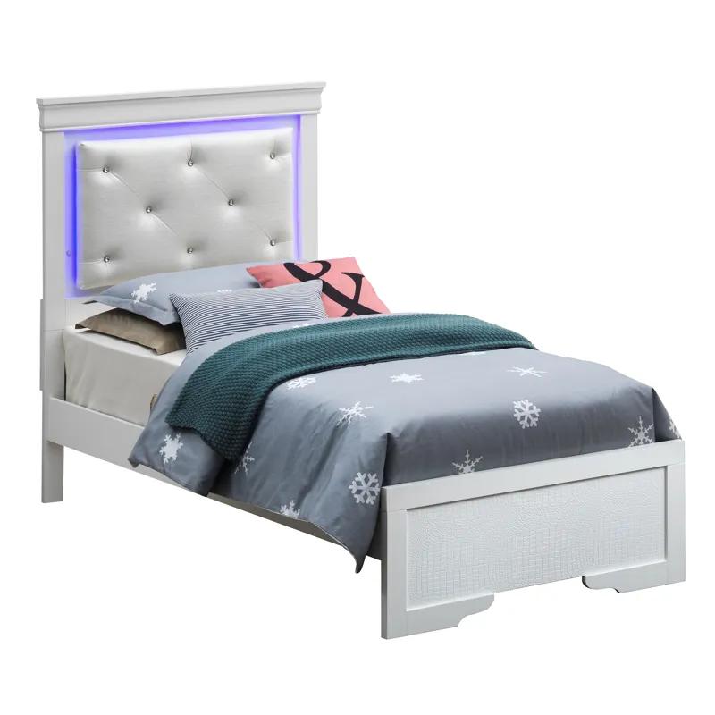 Lorana - G6590C-TB3 Twin Bed - Silver Champagne
