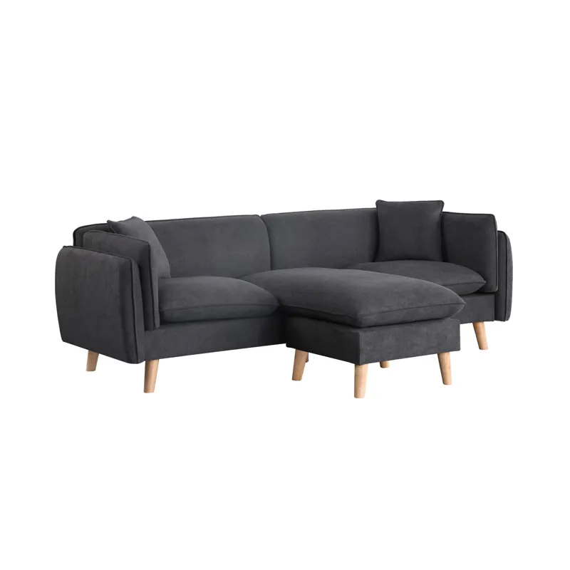 Brayden - Fabric Sectional Sofa Chaise - Dark Gray