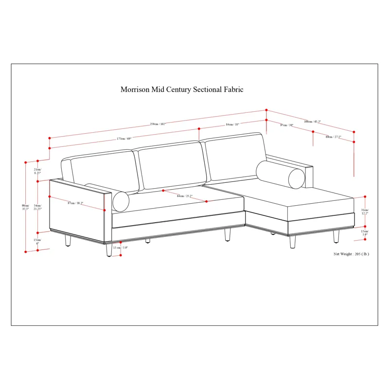 Morrison - Right Sectional Sofa - Mist Grey