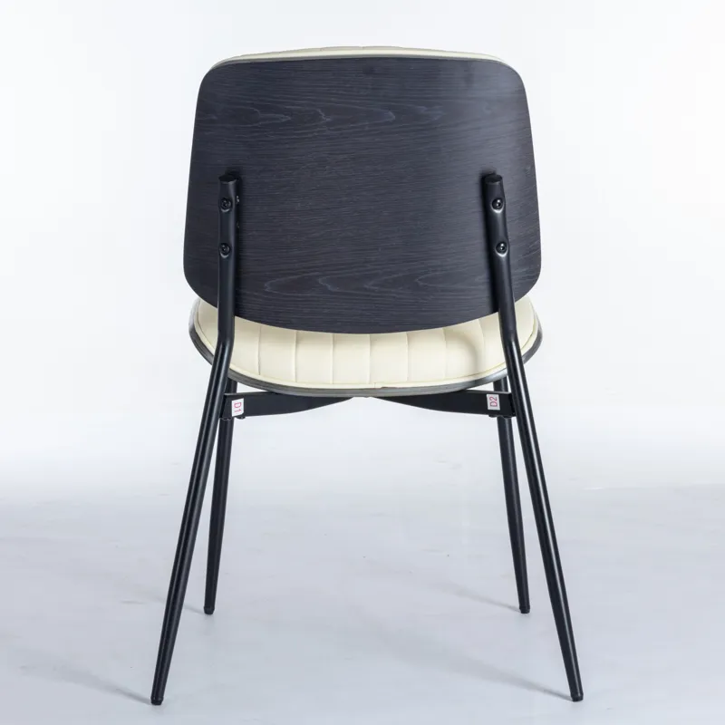 Dining Chairs (Set of 2) Mid-Century Modern Retro Faux Leather Chair With Walnut Bentwood Back Uphol