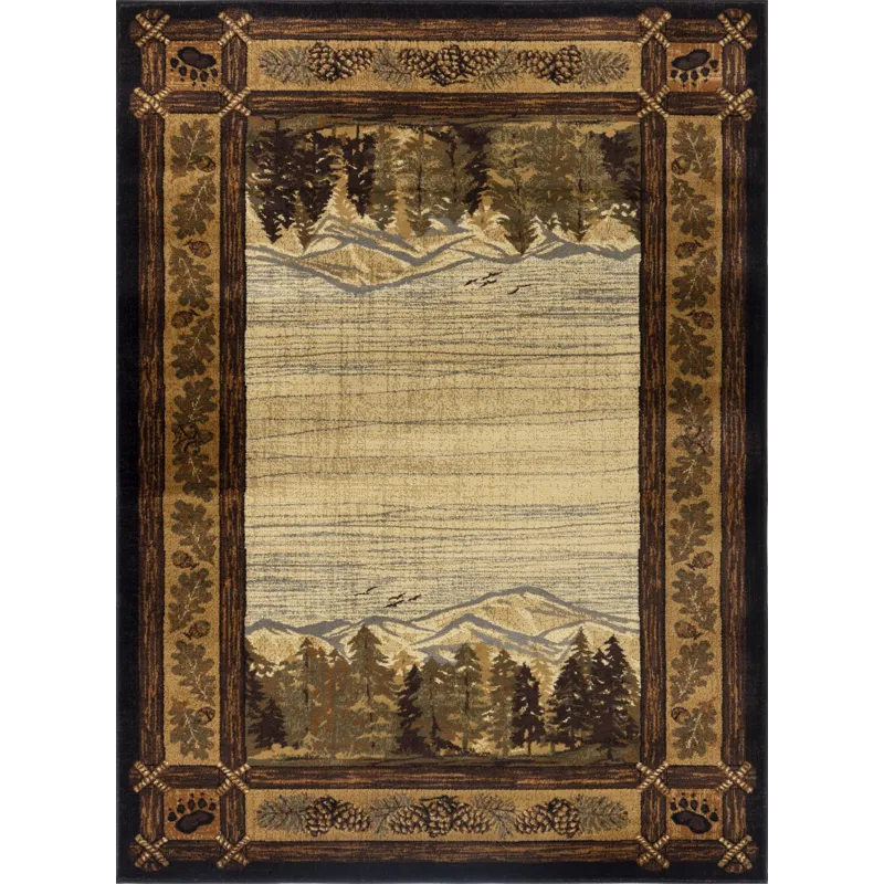Nature\'s Nest - GC_CBL3009 Multi 2\' x 7\' Lodge Area Rug