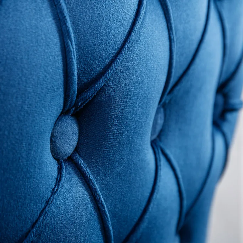 Contemporary Velvet Upholstered Wing-Back Barstools With Button Tufted Decoration And Wooden Legs, A