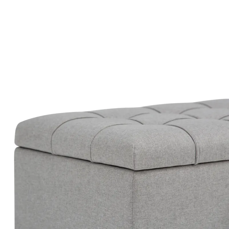 Sienna - Storage Ottoman Bench - Dove Grey