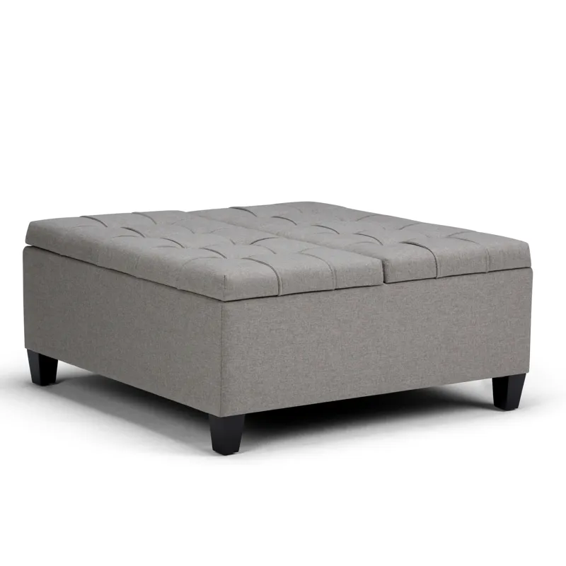 Harrison - Coffee Table Storage Ottoman - Dove Grey