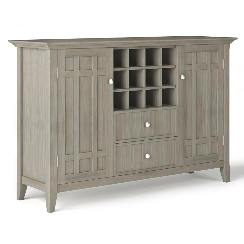 Bedford - Sideboard Buffet and Wine Rack - Distressed Grey