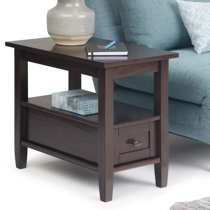 Warm Shaker - Narrow Side Table - Tobacco Brown